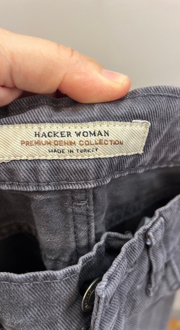 Gri Bol Kesim Kemerli Erkek Kot Pantolon - Görsel 4