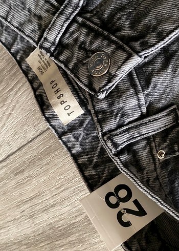 28 Beden Gri Bol Kesim Kadın Denim Pantolon