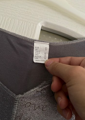 Diğer Gri V Yaka Uzun Kollu Salaş Keten Bluz