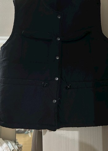 Düğmeli Siyah Kadın Yelek - Görsel 3