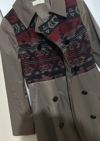 Düğmeli Bohem Tarzı Kadın Trençkot - Görsel 5