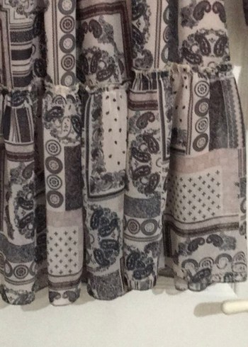 Bohem Uzun Kollu V Yaka Kısa Elbise - Görsel 3