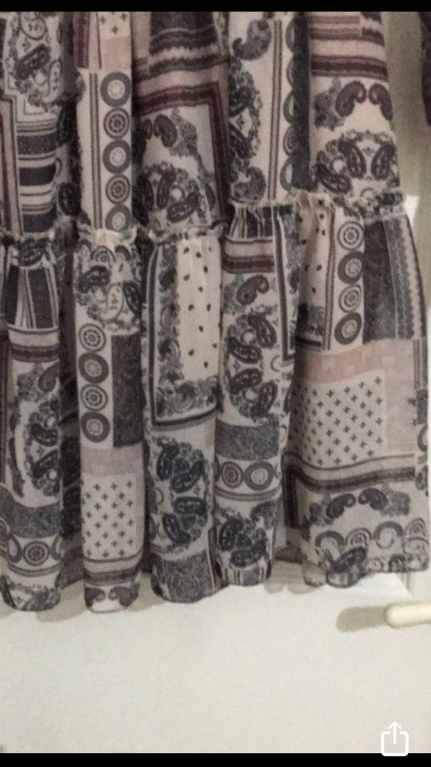 Bohem Uzun Kollu V Yaka Kısa Elbise - Görsel 3