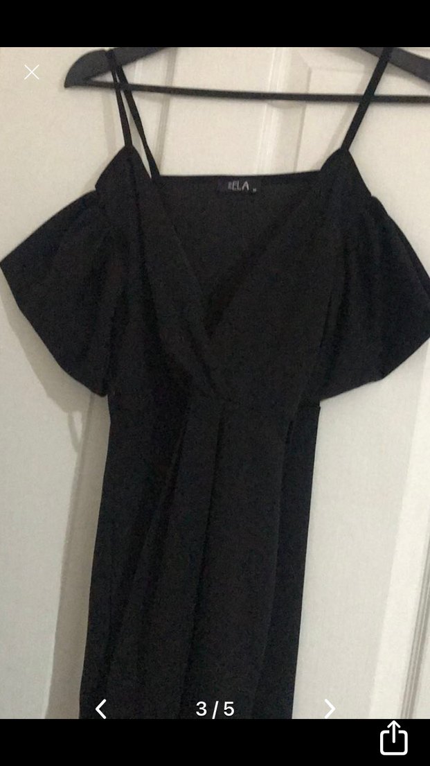 Siyah V Yaka Uzun Abiye Elbise - Görsel 3