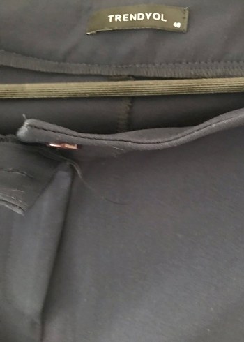 Lacivert Kadın Denim Kumaş Pantolon - Görsel 3