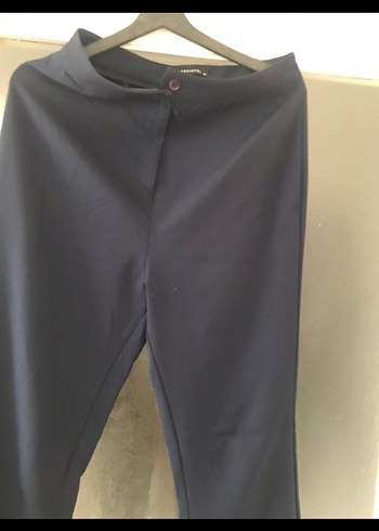 Lacivert Kadın Denim Kumaş Pantolon - Görsel 2