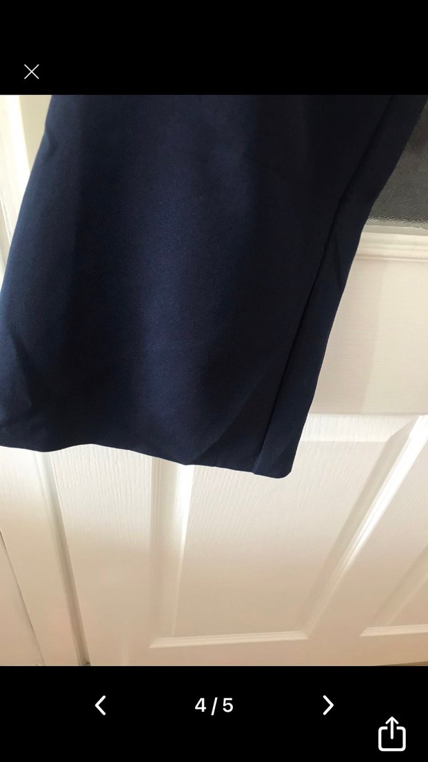 Lacivert Kadın Denim Kumaş Pantolon - Görsel 4