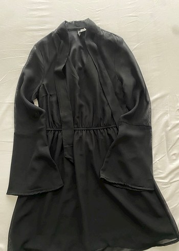 Uzun Kollu Siyah Midi Gotik Elbise - Görsel 2