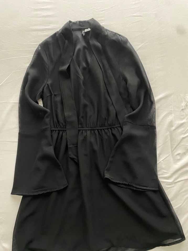 Uzun Kollu Siyah Midi Gotik Elbise - Görsel 2