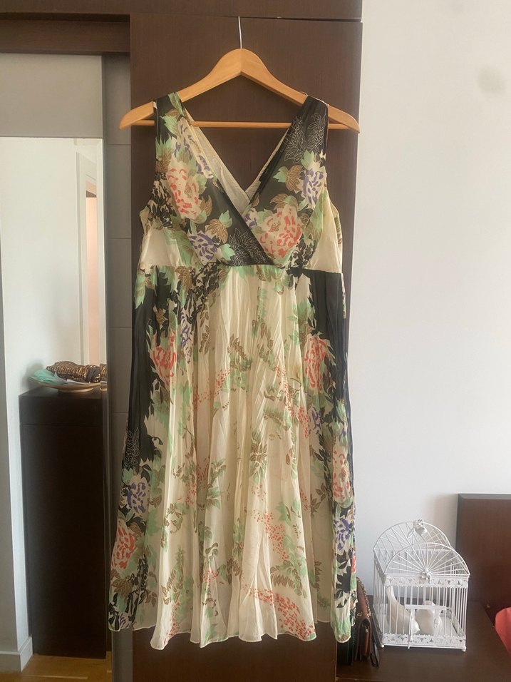 Bohem Çok Renkli Uzun Askısız Elbise - Görsel 3