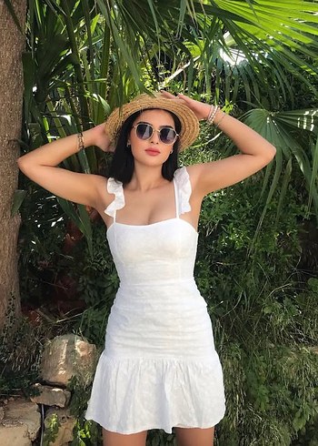 beyaz mini elbise trendyolmilla