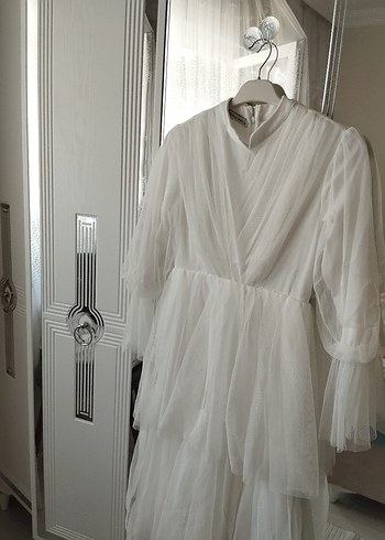 Bohem Uzun Beyaz Kadın Elbise - Görsel 3