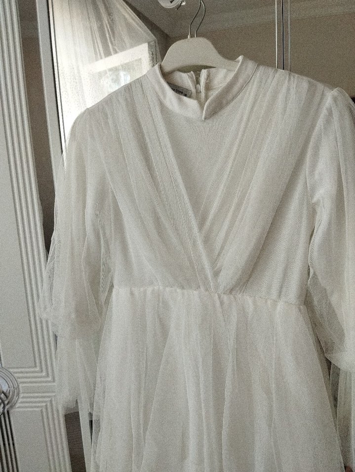 Bohem Uzun Beyaz Kadın Elbise - Görsel 2