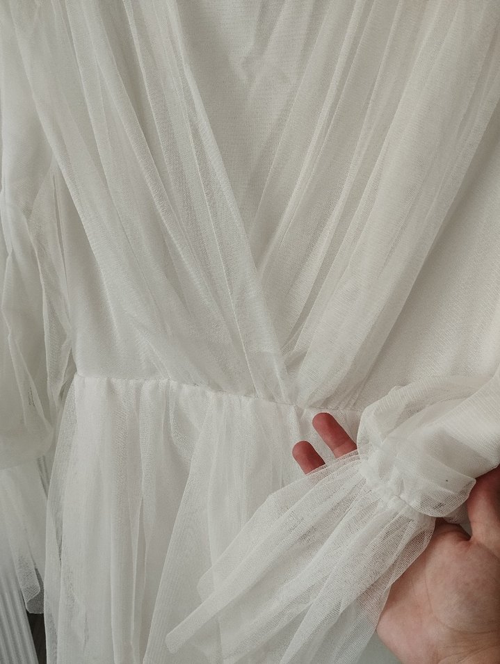 Bohem Uzun Beyaz Kadın Elbise - Görsel 4