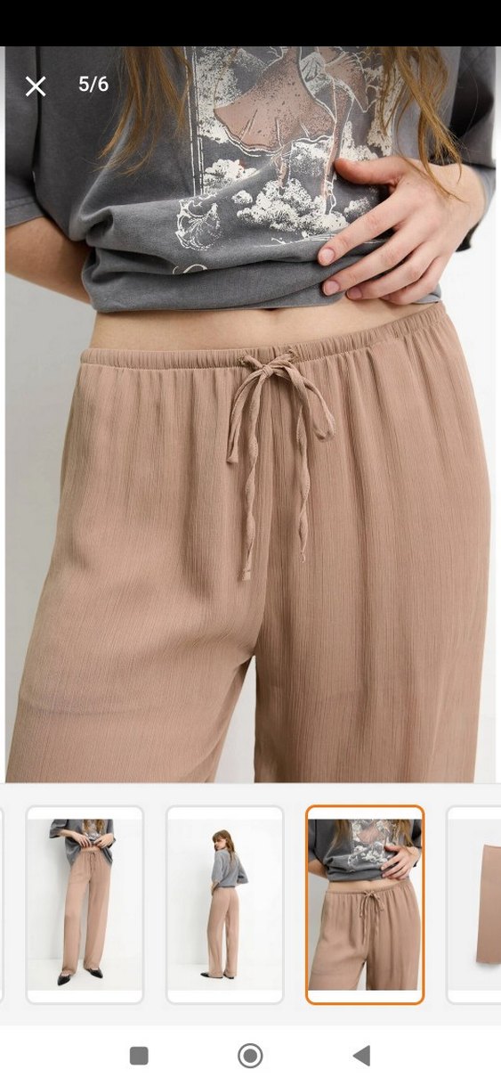 Bej Kadın rustik dökümlü joger - Görsel 3