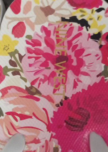 Çiçek Desenli Pembe terlik - Görsel 3