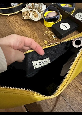 Sarı Deri Kadın Omuz Çantası - Görsel 3