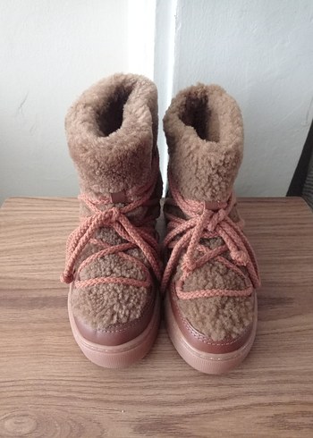 Kahverengi kıvırcık Kürklü cool moon bot - Görsel 3