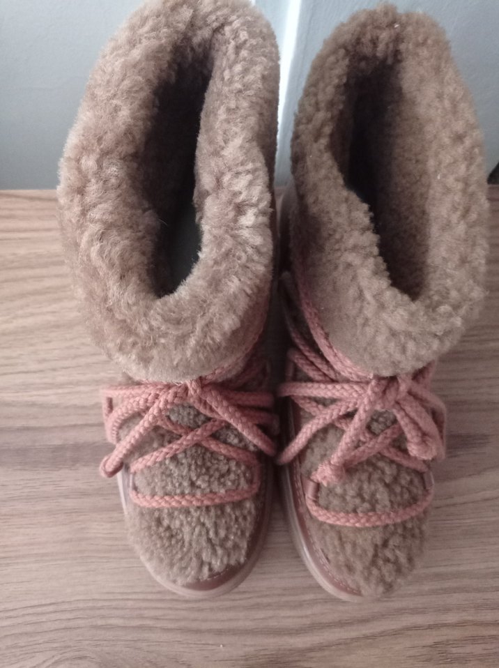 Kahverengi kıvırcık Kürklü cool moon bot - Görsel 4