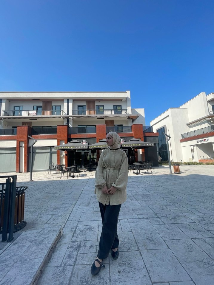 Kadın Uzun Keten bağlamalı gömlek - Görsel 4