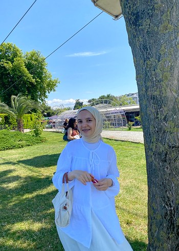 Beyaz müslin kumaş kadın gömleği - Görsel 3