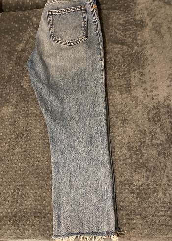 Düğmeli maviKadın Kot Pantolon - Görsel 2