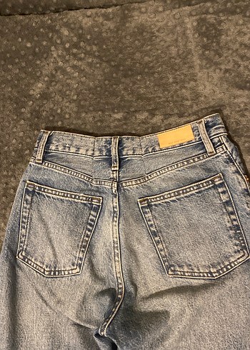 Düğmeli maviKadın Kot Pantolon - Görsel 3