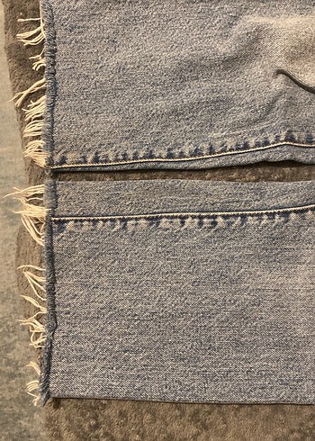 Düğmeli maviKadın Kot Pantolon - Görsel 5