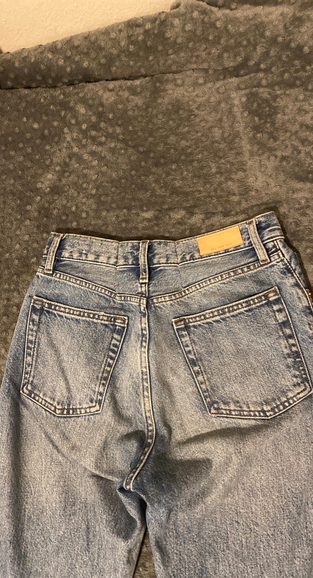 Düğmeli maviKadın Kot Pantolon - Görsel 3