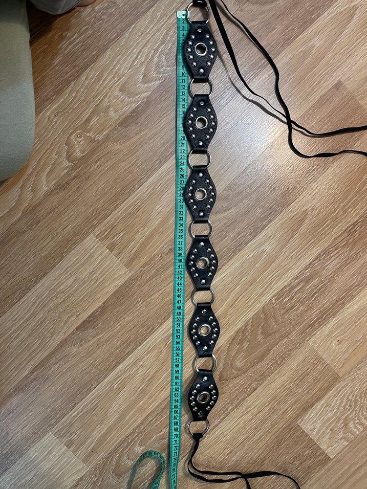 Y2K Siyah Zımbalı Deri Kemer - Görsel 5