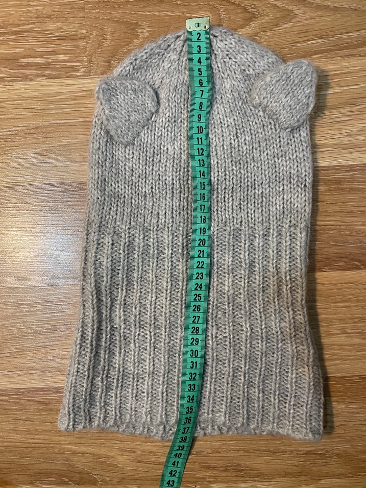 Oysho Kedi Kulaklı Gri Örgü Yün Bere - Görsel 4