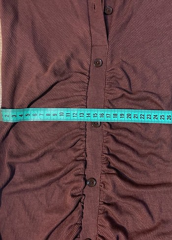 Düğmeli Kahverengi Kısa Kollu Fit Elbise - Görsel 5