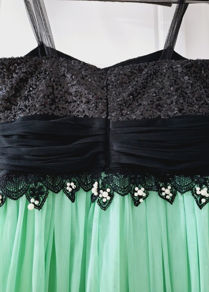 İnci boncuk işlemeli abiye elbise - Görsel 5