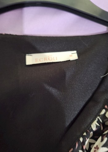 Kadın Mor Çiçekli Uzun Kollu Midi Elbise - Görsel 2