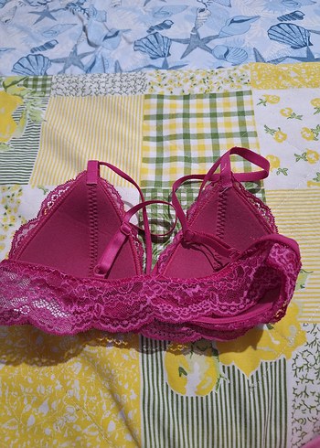 m Beden Pembe Bohem Dantel Bralet