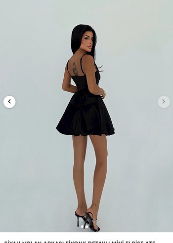Siyah Mini Elbise - Görsel 2