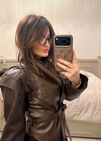 Kahverengi Deri Ceket - Görsel 2