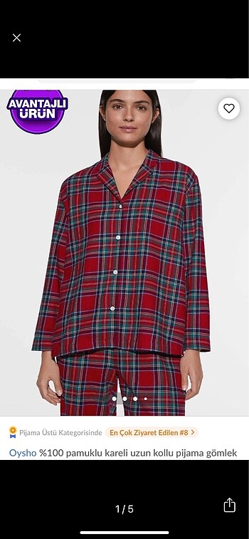 Oysho 0 pamuk gömlek pijama