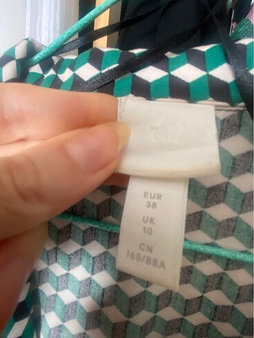 38 Beden çeşitli Renk Geometrik desenli elbise