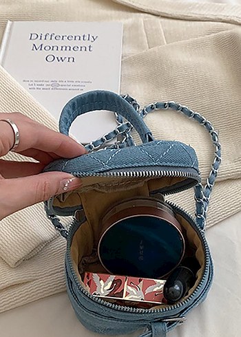 Beden mavi Renk Kot Kadın Çanta - Denim Kadın Mavi Mini Çapraz Çanta