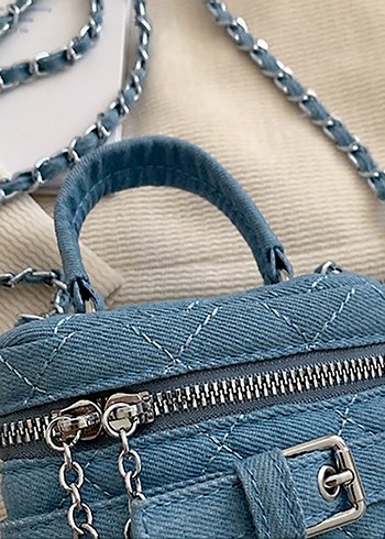 Beden Kot Kadın Çanta - Denim Kadın Mavi Mini Çapraz Çanta