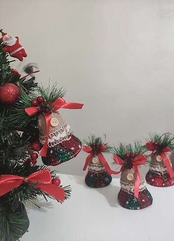 4'Lü Yılbaşı Ağaç Süsü - Noel Süsleri - Yılbaşı Malzemeleri 
