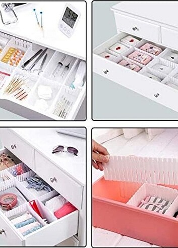 Beden Renk Ayarlanabilir Plastik Çekmece Bölücüler Organizer