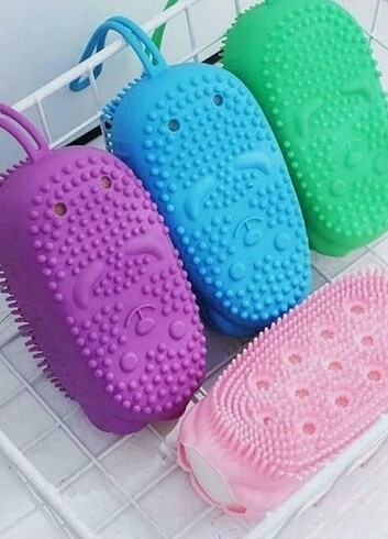 Banyo Hamam Lifi Masaj Peeling Süngerli Silikon Banyo Kesesi Sün - Görsel 6