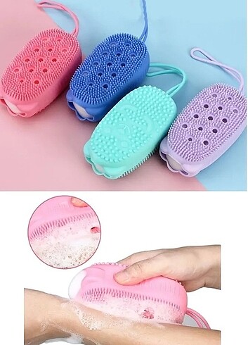 Banyo Hamam Lifi Masaj Peeling Süngerli Silikon Banyo Kesesi Sün - Görsel 7