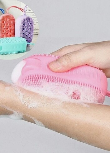 Banyo Hamam Lifi Masaj Peeling Süngerli Silikon Banyo Kesesi Sün - Görsel 8