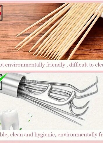 Unisex 7 Parça Paslanmaz Çelik Kürdan Seti - Görsel 5