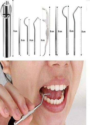 Unisex 7 Parça Paslanmaz Çelik Kürdan Seti - Görsel 6