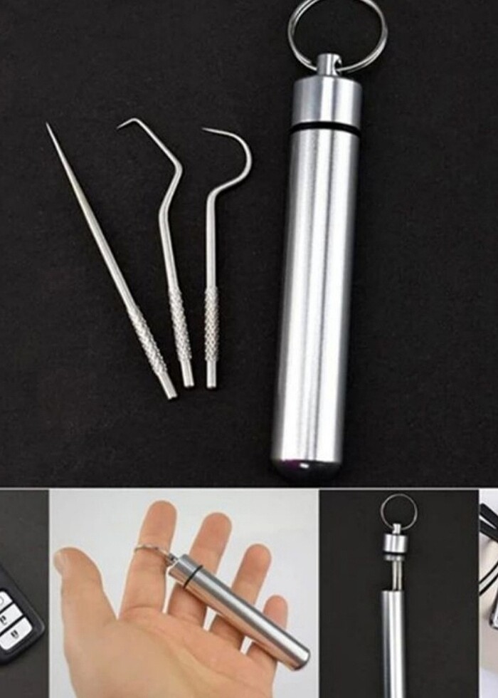 Unisex 7 Parça Paslanmaz Çelik Kürdan Seti - Görsel 4