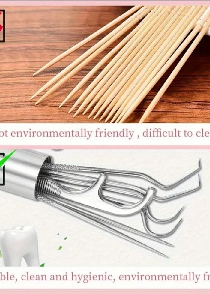 Unisex 7 Parça Paslanmaz Çelik Kürdan Seti - Görsel 5